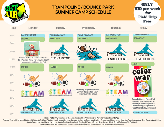 Camp Schedule & Field Trips