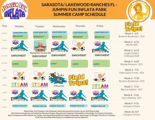 Camp Schedule & Field Trips